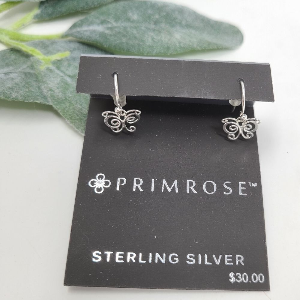 PRIMROSE Sterling Silver Butterfly Earrings NWT